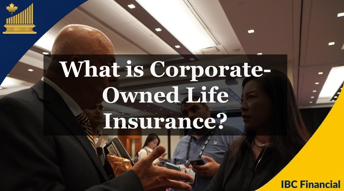 Two people at a desk in an office, with the caption What is Corporate-Owned Life Insurance